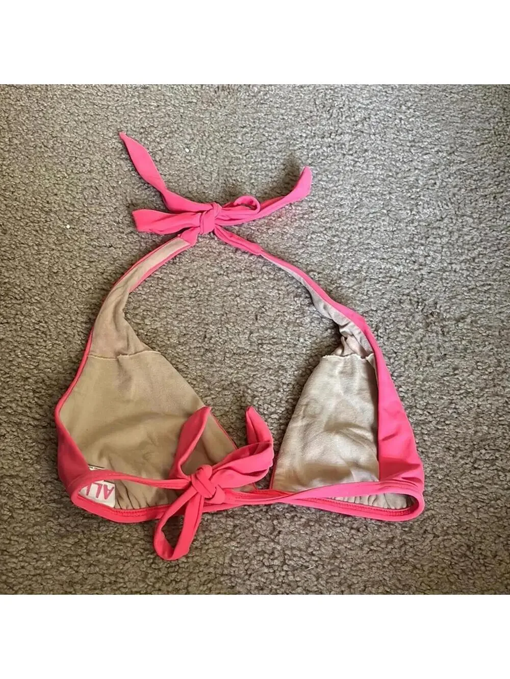 🇺🇸Alloy Coral Pink Triangle Halter Bikini Top
